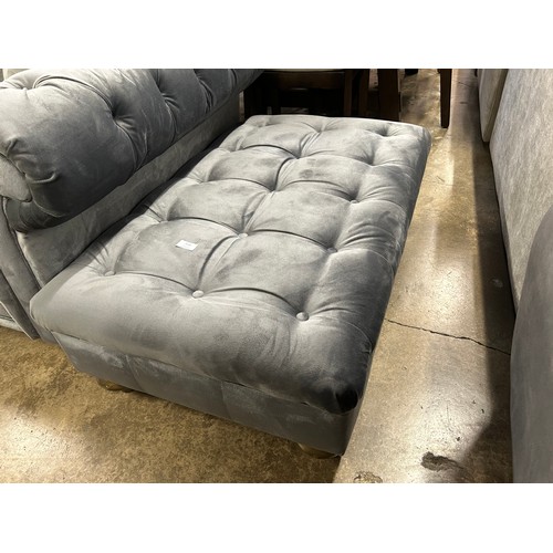 3091 - A Bordeaux grey velvet chesterfield style footstool, original RRP £308.33 + VAT (4223-19) *This lot ... 