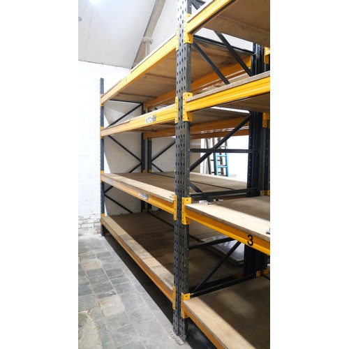 8006 - A Dexion heavy-duty pallet rack measuring 3m (H) x 3m (W) x 0.9m (D) with four reinforced 1