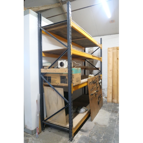 8011 - A Dexion heavy-duty pallet rack measuring 3m (H) x 3m (W) x 0.9m (D) with four reinforced 1