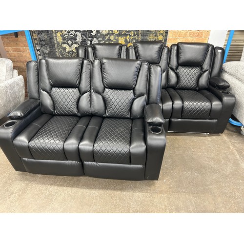 3131 - An Orlando electric reclining 3 seater sofa and a 2 seater sofa, with reading lights, LED lights and... 