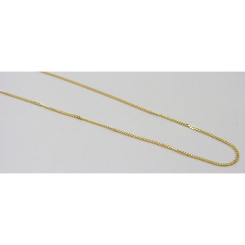 7002 - A 9ct gold curb chain necklace, 0.8g, 16-18 inches