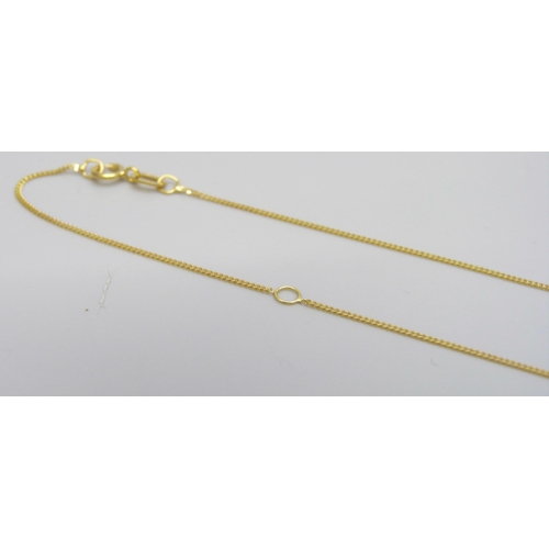 7002 - A 9ct gold curb chain necklace, 0.8g, 16-18 inches