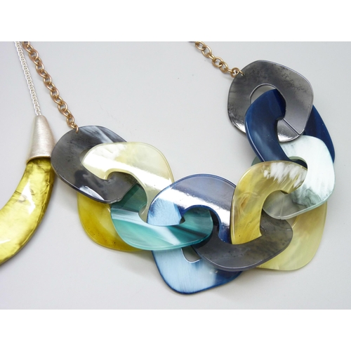 7111 - Two statement necklets by Gabys and Big Metal London