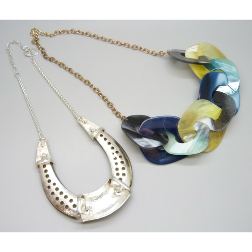 7111 - Two statement necklets by Gabys and Big Metal London