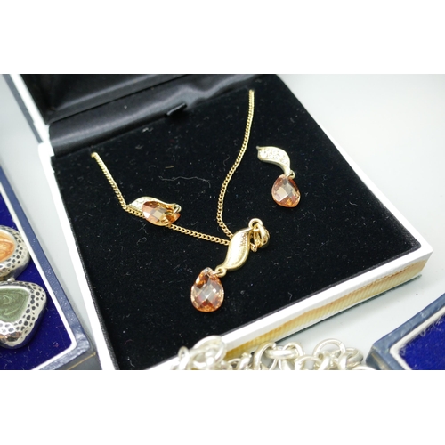 7122 - A collection of jewellery including carded cloisonne earrings