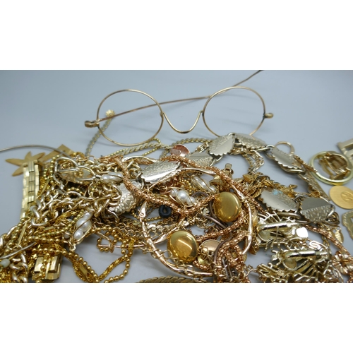 7164 - Rolled gold and gold-tone jewellery