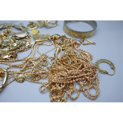 7164 - Rolled gold and gold-tone jewellery