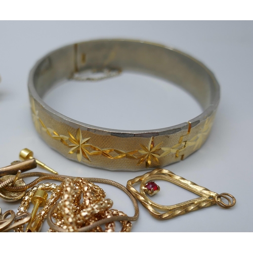 7164 - Rolled gold and gold-tone jewellery