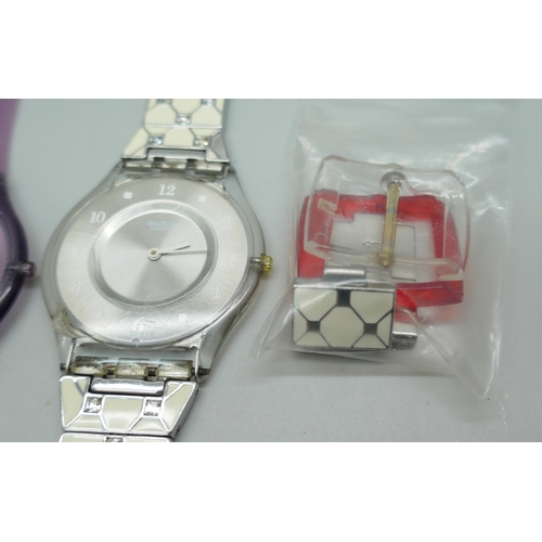 7188 - Four Ultra Slim Skin Swatch watches