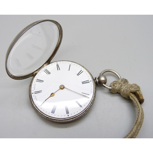 7189 - A white metal cased Lecomte Geneve fob watch