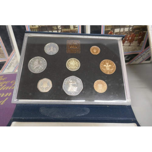 7232 - Coins; four Great Britain and Northern Ireland proof sets, one Royal Mint Proof set and other coin s... 