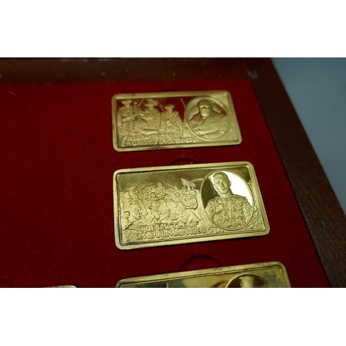 7243 - A set of Pobjoy Mint silver ingots, The Centenary of Sir Winston Churchill, 22ct gold on silver, 197... 