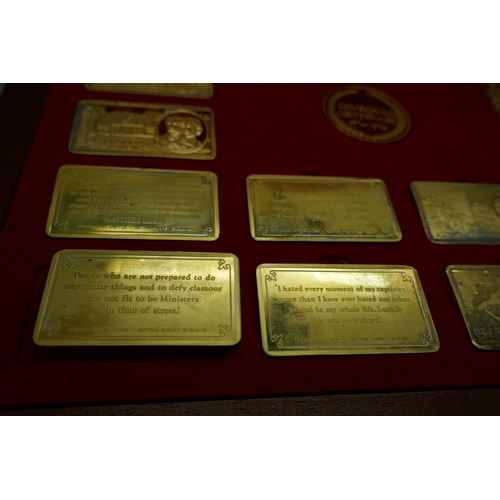 7243 - A set of Pobjoy Mint silver ingots, The Centenary of Sir Winston Churchill, 22ct gold on silver, 197... 