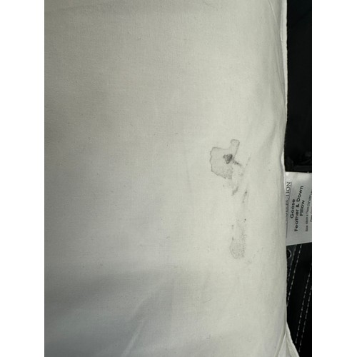 3182 - A pair of white goose feather and down pillows