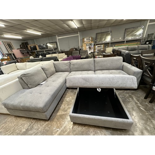 3208 - Miles sectional left hand sofa with storage ottoman, original RRP £1083.33 + VAT (4224-33) *This lot... 