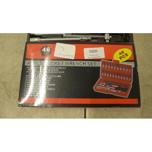 5009 - A cased 46 piece socket wrench set, unused