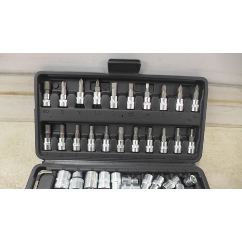 5010 - A cased 46 piece socket set, unused