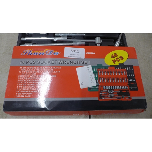 5011 - A cased 46 piece socket set, unused