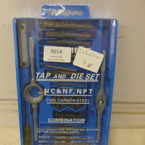 5014 - A 40 piece tap and die set, sealed, unused