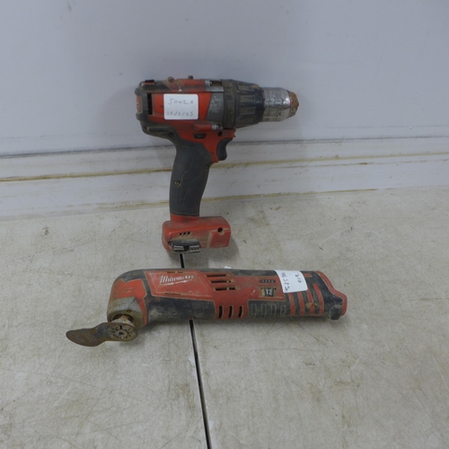 5042A - 2 Milwaukee power tools including a M18 hammer drill and a M12 multi tool