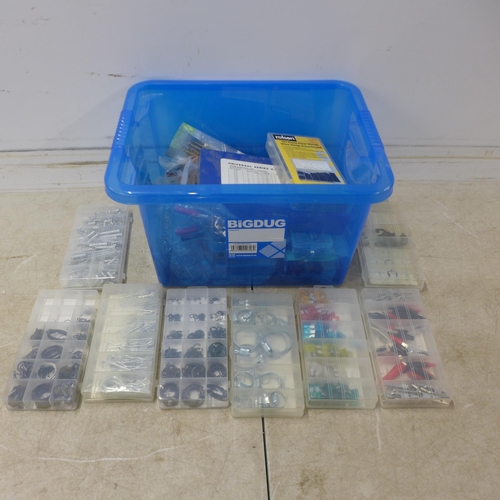 5047 - A box containing a large quantity of DIY hardware and consumables including hammer fixings, assorted... 