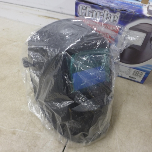 5066 - A Boxed sample Clarke GWH1 solar powered arc activated welding headshield with grinding function* Th... 