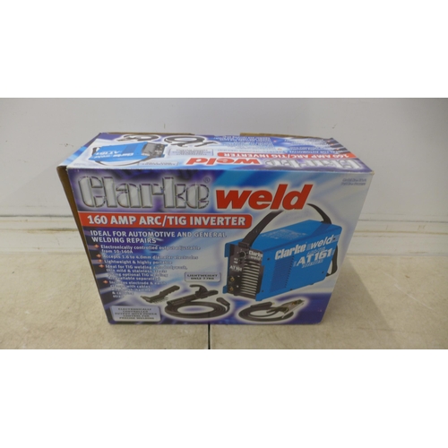 5069 - A boxed sample Clarke Weld AT161 160 amp arc/tig inverter and a Clarke Weld torch assembly for an ar... 