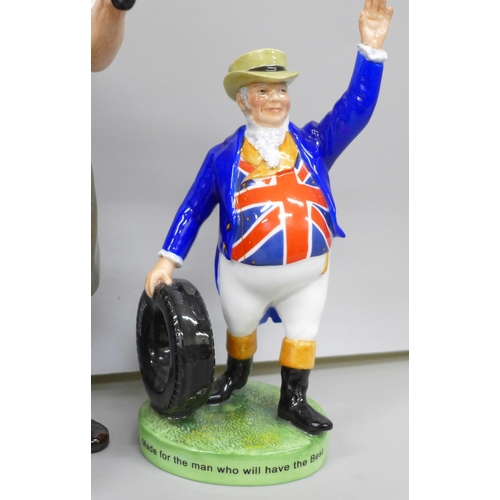 2004 - Three Royal Doulton figures comprising 'Old Ben', 'John Bull Tyre Man' and 'The Blacksmith', two box... 