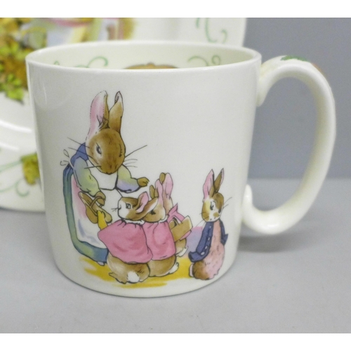 2009 - A Wedgwood Peter Rabbit Nursery Ware cup, bowl and plate