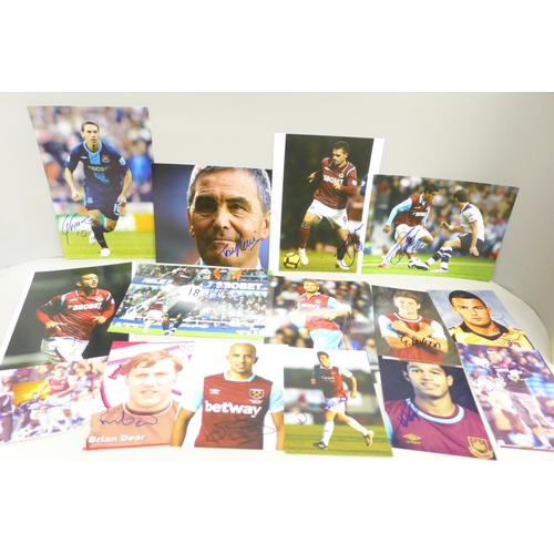 2014 - Thirty-four signed West Ham related photographs, 1960s to 2000s