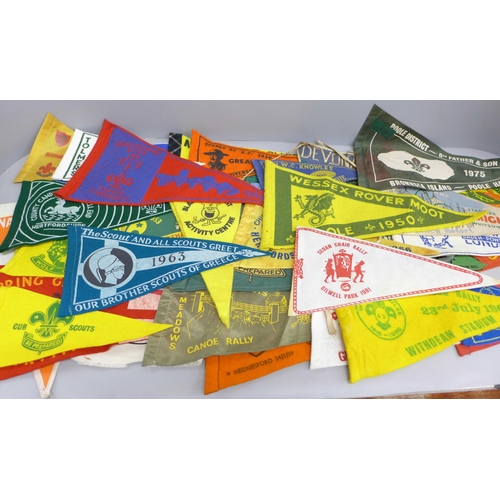 2016 - Thirty-six Boy Scout Rover Scout pennants, 1950s onwards and Gilwell Park