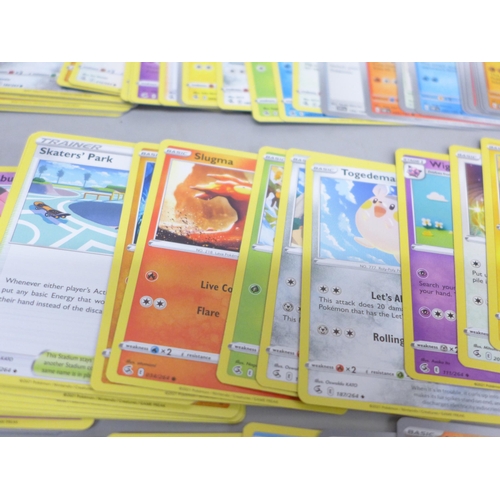 2022 - A collection of over 600 Pokémon cards in collectors box with some holographic