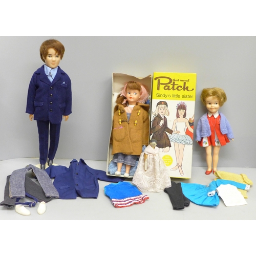 2024 - Four vintage dolls, That Rascal Patch, Sindy's Little Sister, boxed, Penny Brite, Paul, Sindy's boyf... 