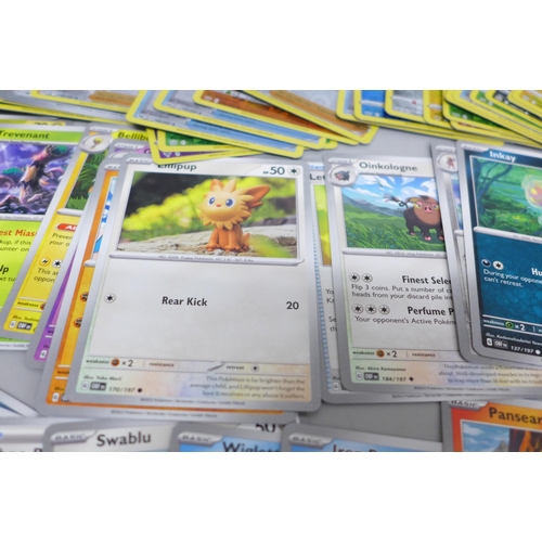 2032 - A collection of over 600 Pokémon cards in collectors box with some holographic