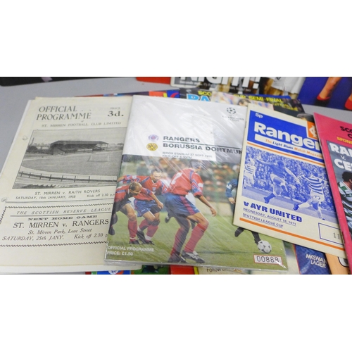 2065 - Football memorabilia; Rangers home and away programmes 1950s onwards including 1979, 1984 and 1987 c... 