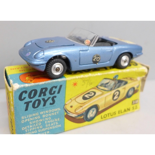 2066 - A collection of Corgi Toys die-cast model vehicles comprising 409, 318 and 226, boxed, and a Mercede... 