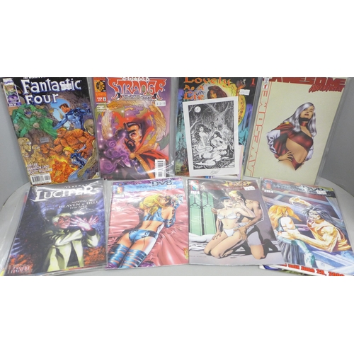 2068 - A collection of twenty-five comics, Image DV8, Lucifer, Meridian, Fantastic Four, Doctor Strange, Ma... 