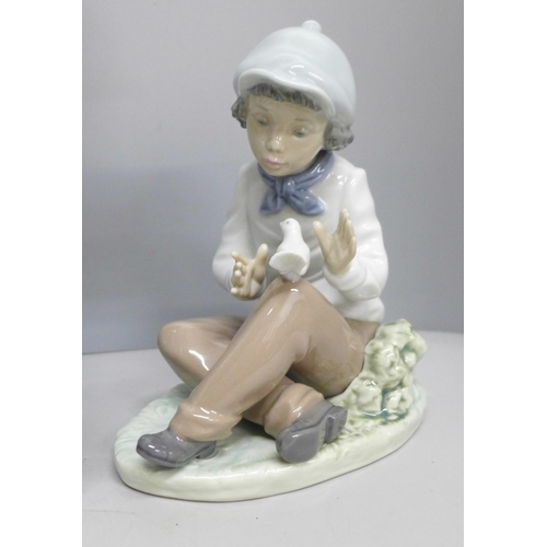 2069 - A collection of eight Nao and two Lladro figures, (two Lladro a/f)