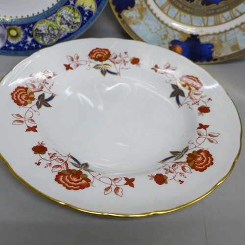 2084 - Two limited edition Millennium commemorative plates, Spode and Royal Worcester and a Royal Crown Der... 