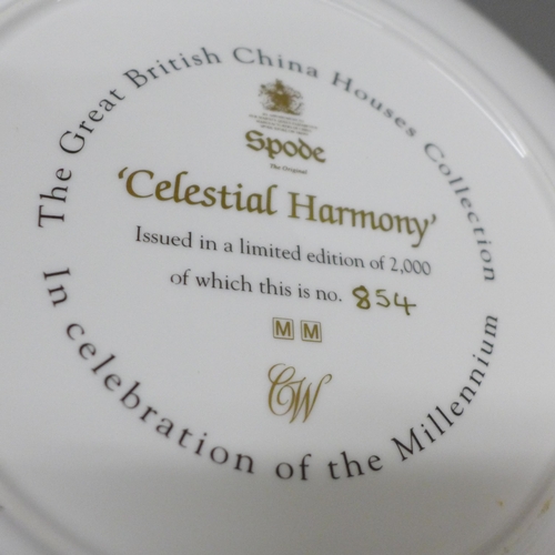 2084 - Two limited edition Millennium commemorative plates, Spode and Royal Worcester and a Royal Crown Der... 