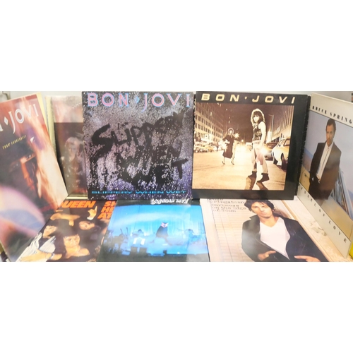 2108 - A collection of forty 1970s/1980s rock LP records, Genesis, Queen, Bruce Springsteen, Bon Jovi, Yes,... 