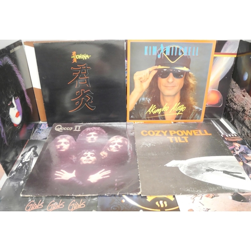 2111 - Fifteen rock and heavy metal LP records, Bon Jovi, Meat Loaf, Led Zeppelin, etc.