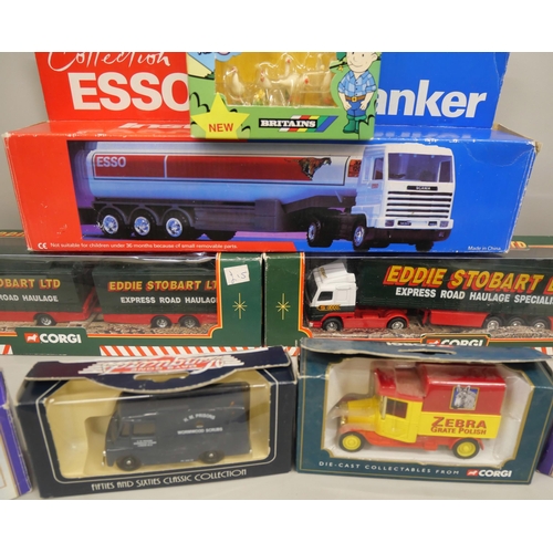 2127 - A collection of die-cast vehicles, 2x Corgi Eddie Stobart, The Esso Collection, James Bond Gyrocopte... 