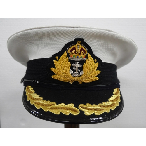 2131 - A Compton Webb Headdress Ltd. Royal Navy Captain Commander peaked cap, issued 1990