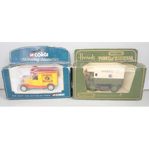 2134 - A collection of die-cast model vehicles comprising Corgi Motoring Memories Colman's Mustard, Matchbo... 