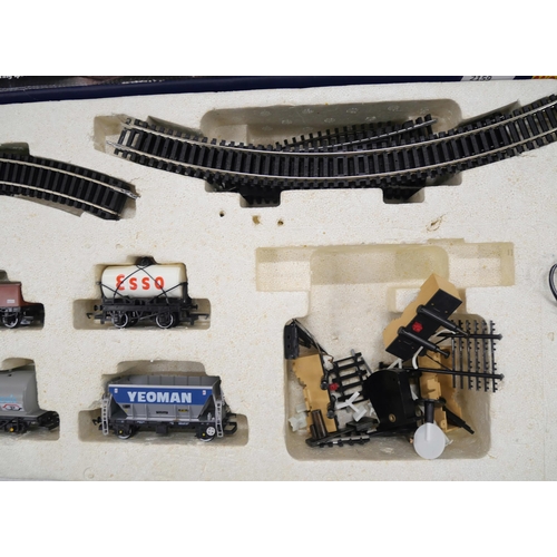 2159 - A boxed Hornby Freight Hauler electric train set to include 0-4-OT Locomotive Queen Mary and four as... 