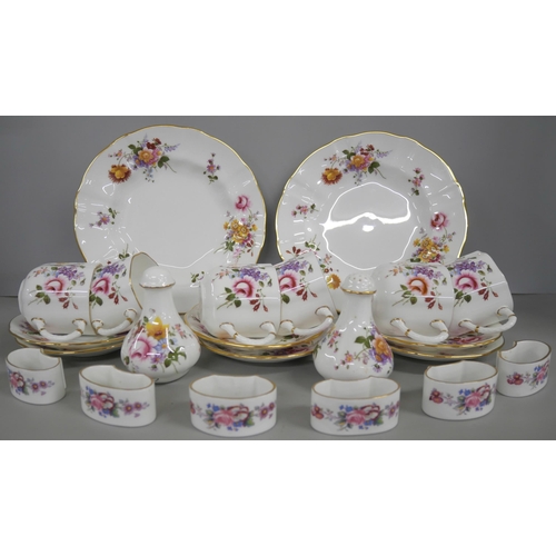 2179 - A suite of Royal Crown Derby porcelain in the Derby Posies pattern. Comprising of eight dinner plate... 