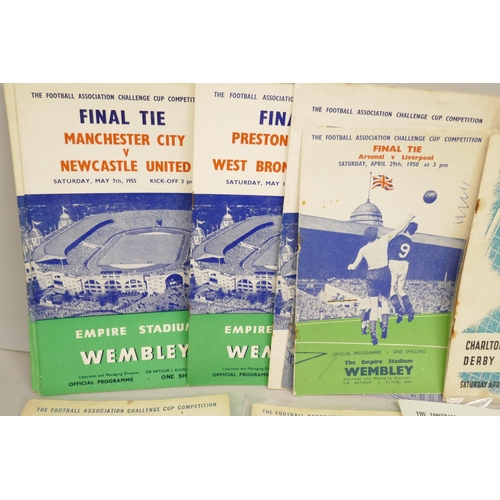 2200 - A collection of Football FA Cup Final programmes, 1946 x2, 1948, 1950, 1952 to 1957, 1959, 1961 to 1... 