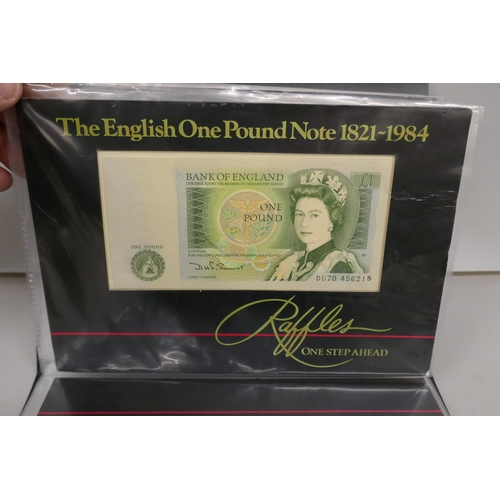 2206 - Twenty-one £1 notes in ‘Raffles’ One Step Ahead packs