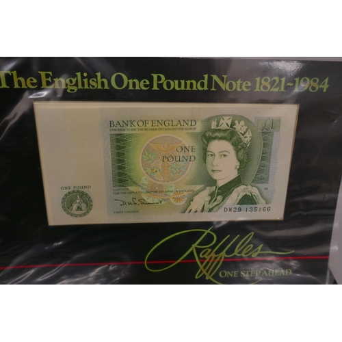 2206 - Twenty-one £1 notes in ‘Raffles’ One Step Ahead packs